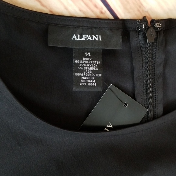 NWT Alfani Black crochet trim sleeveless blouse - Picture 6 of 7